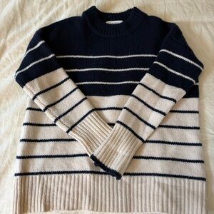 La Ligne Navy and Cream Striped‎ Crew Neck Marin Sweater sz XS